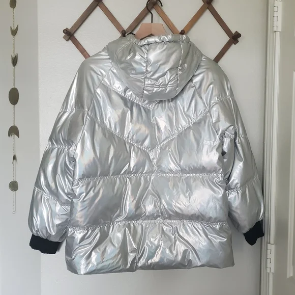 7 For All Mankind Halographic Puffer Jacket - Picture 6 of 7